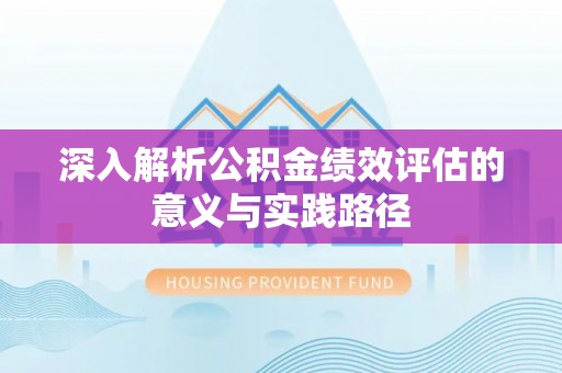 三亚深入解析公积金绩效评估的意义与实践路径