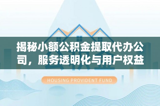 三亚揭秘小额公积金提取代办公司，服务透明化与用户权益保障