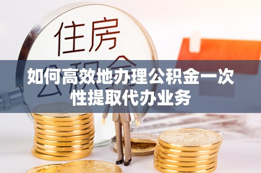三亚如何高效地办理公积金一次性提取代办业务